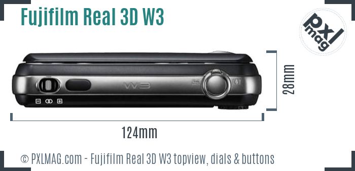 Fujifilm FinePix Real 3D W3 topview buttons dials