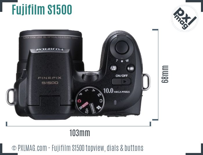Fujifilm FinePix S1500 topview buttons dials