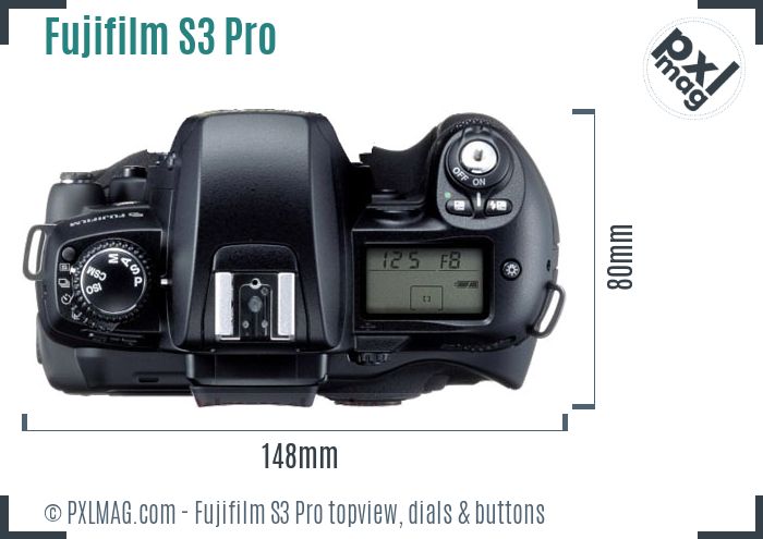 Fujifilm FinePix S3 Pro topview buttons dials