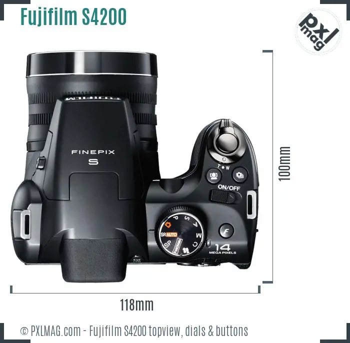 Fujifilm FinePix S4200 topview buttons dials