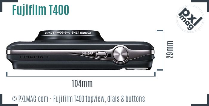 Fujifilm FinePix T400 topview buttons dials