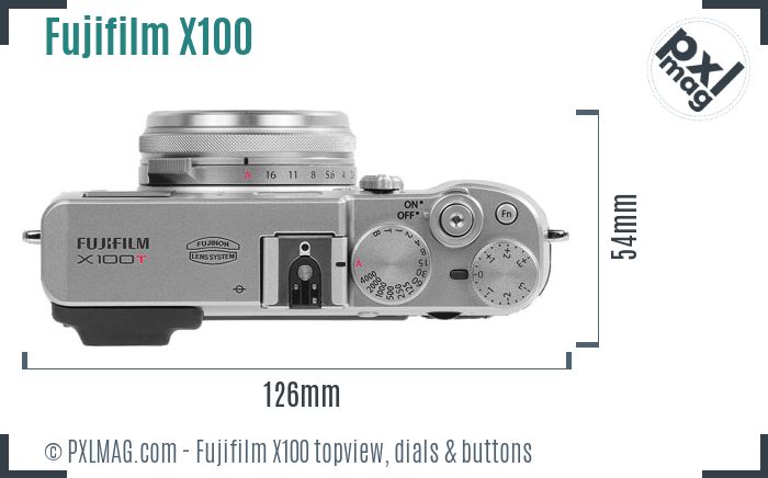 Fujifilm FinePix X100 topview buttons dials