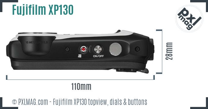 Fujifilm FinePix XP130 topview buttons dials
