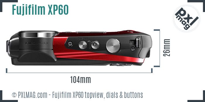 Fujifilm FinePix XP60 topview buttons dials