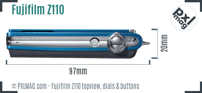 Fujifilm FinePix Z110 topview buttons dials