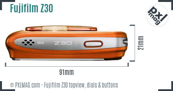 Fujifilm FinePix Z30 topview buttons dials