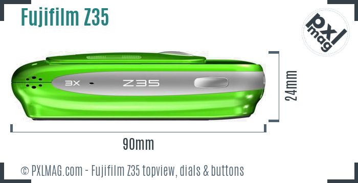 Fujifilm FinePix Z35 topview buttons dials