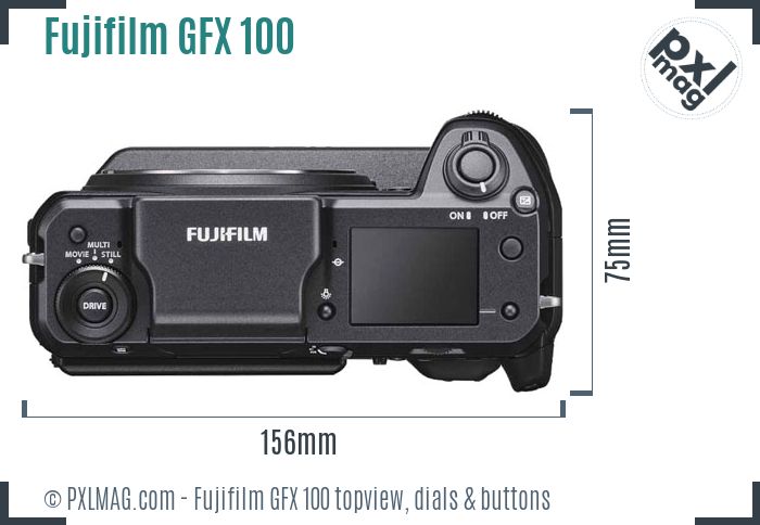 Fujifilm GFX 100 topview buttons dials