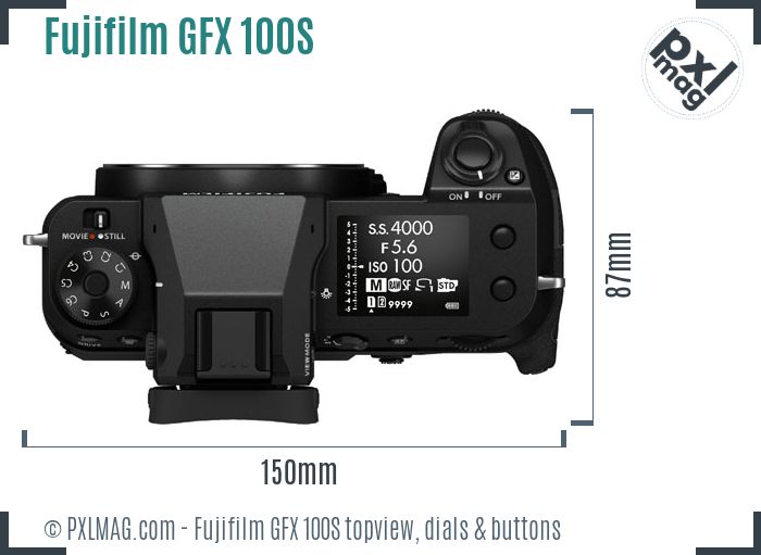 Fujifilm GFX 100S topview buttons dials