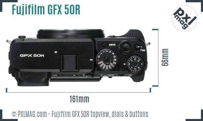 Fujifilm GFX 50R topview buttons dials
