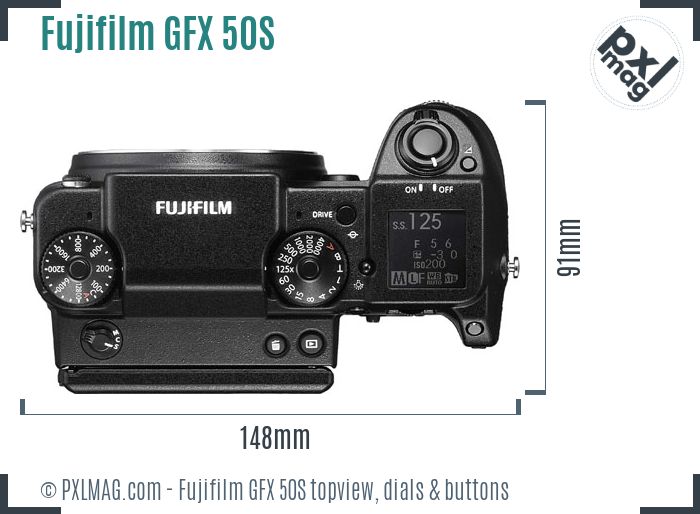 Fujifilm GFX 50S topview buttons dials