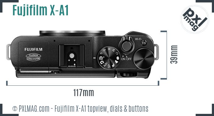 Fujifilm X-A1 topview buttons dials