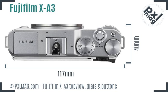 Fujifilm X-A3 topview buttons dials