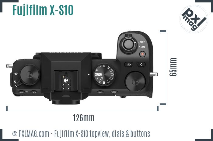 Fujifilm X-S10 topview buttons dials