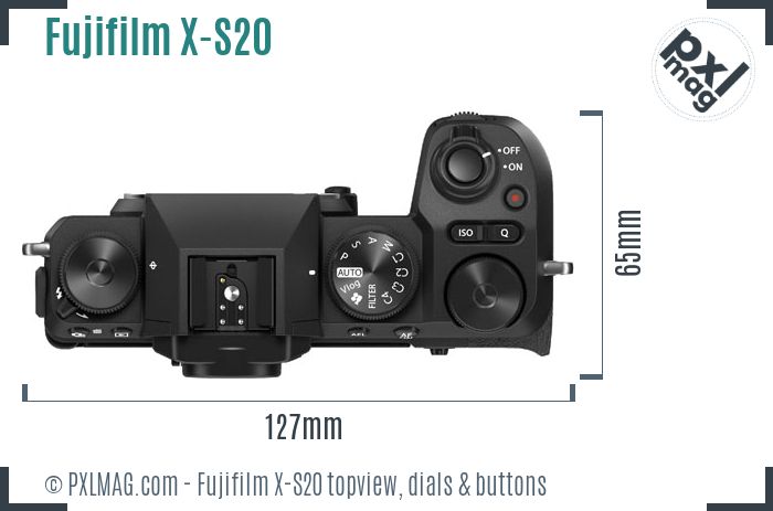 Fujifilm X-S20 topview buttons dials