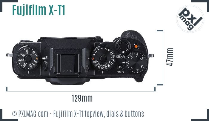 Fujifilm X-T1 topview buttons dials