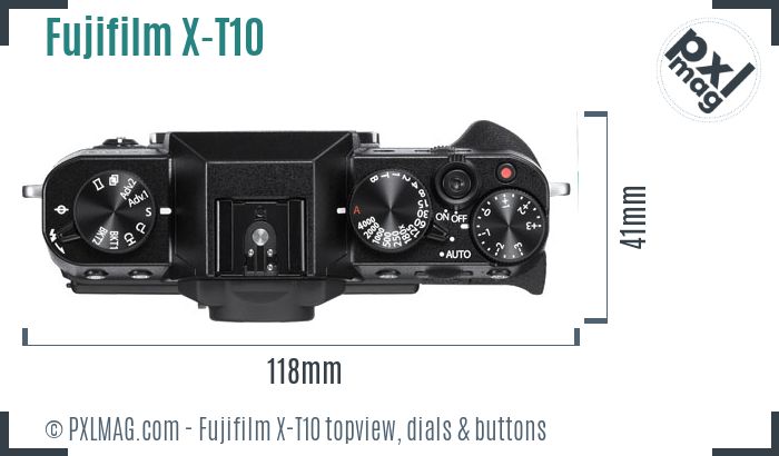 Fujifilm X-T10 topview buttons dials
