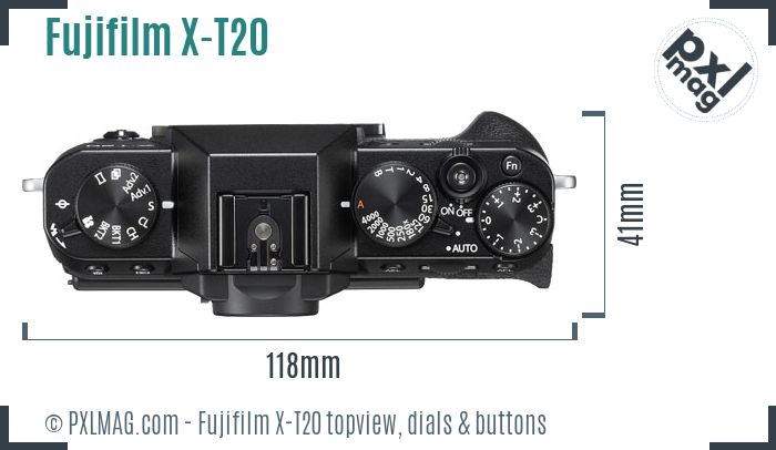 Fujifilm X-T20 topview buttons dials