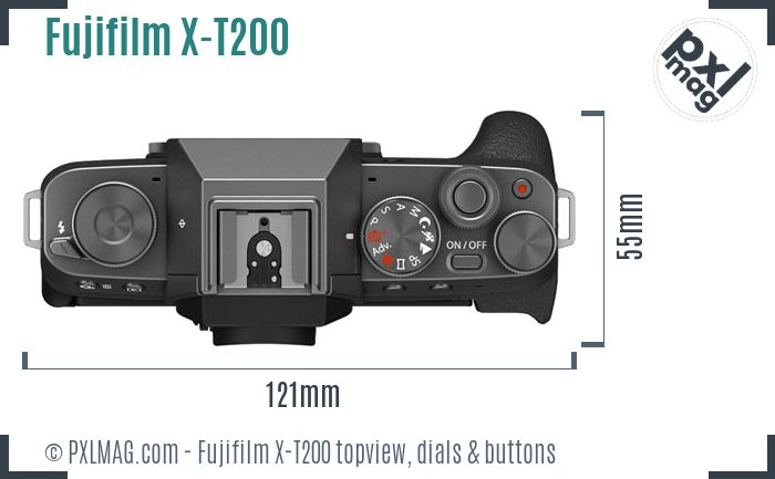 Fujifilm X-T200 topview buttons dials