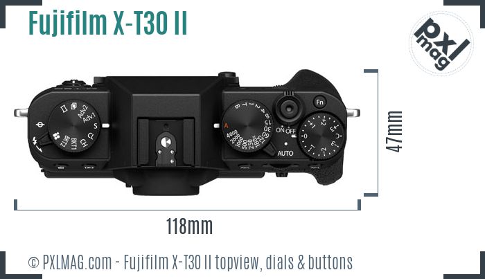 Fujifilm X-T30 II topview buttons dials
