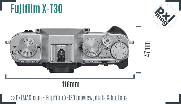 Fujifilm X-T30 topview buttons dials