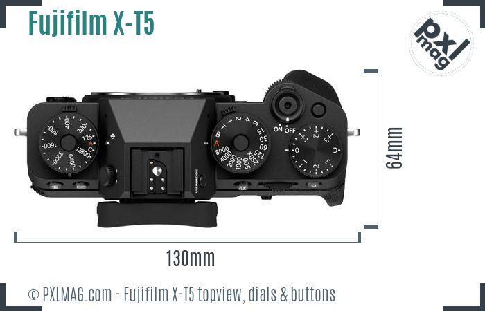 Fujifilm X-T5 topview buttons dials