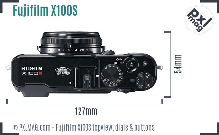 Fujifilm X100S topview buttons dials