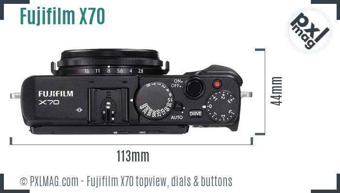 Fujifilm X70 topview buttons dials