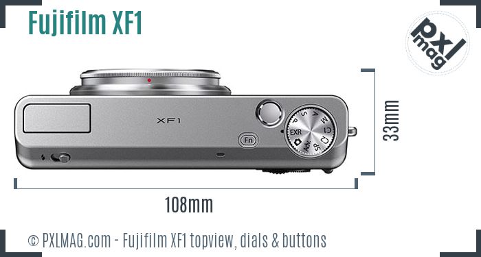 Fujifilm XF1 topview buttons dials