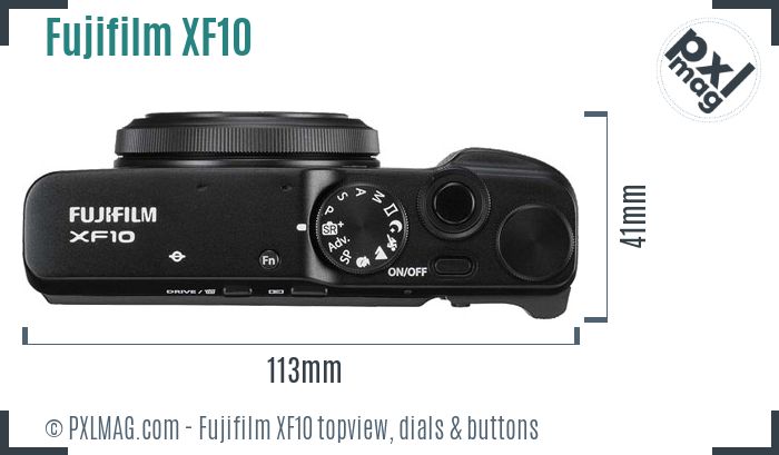 Fujifilm XF10 topview buttons dials