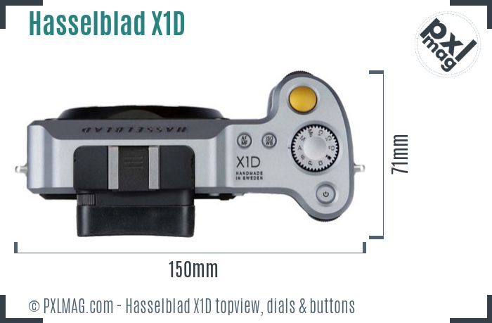 Hasselblad X1D topview buttons dials