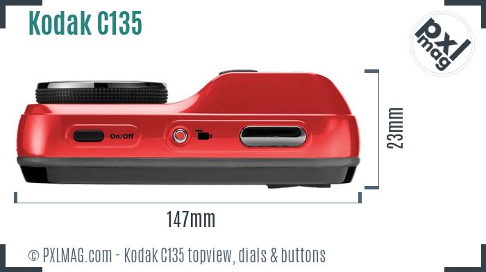 Kodak EasyShare C135 topview buttons dials