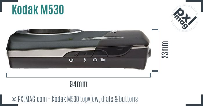 Kodak EasyShare M530 topview buttons dials