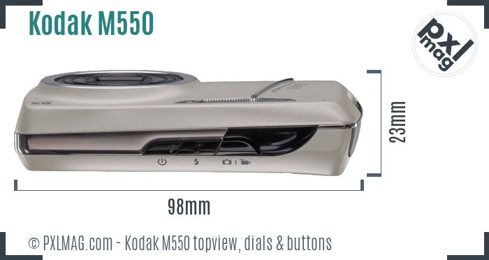 Kodak EasyShare M550 topview buttons dials