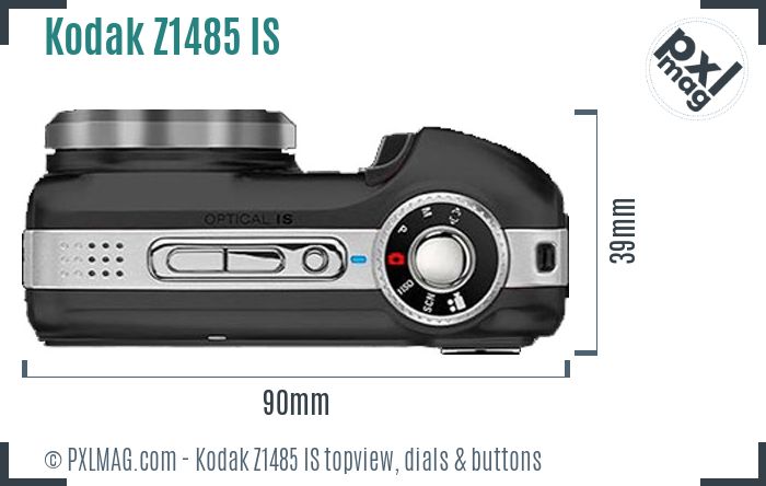 Kodak EasyShare Z1485 IS topview buttons dials