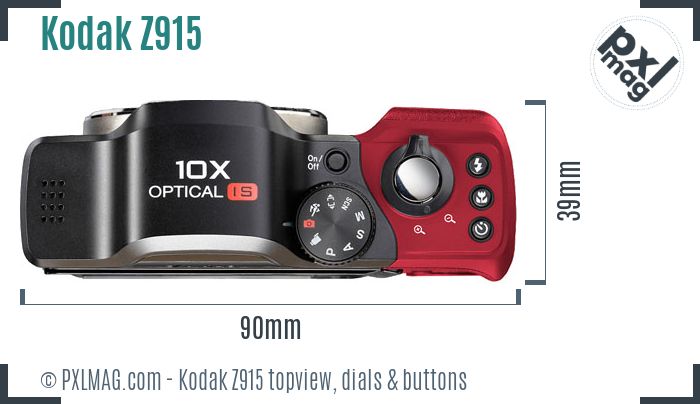 Kodak EasyShare Z915 topview buttons dials