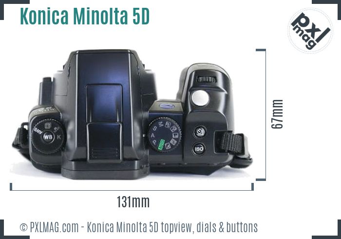 Konica Minolta Maxxum 5D topview buttons dials