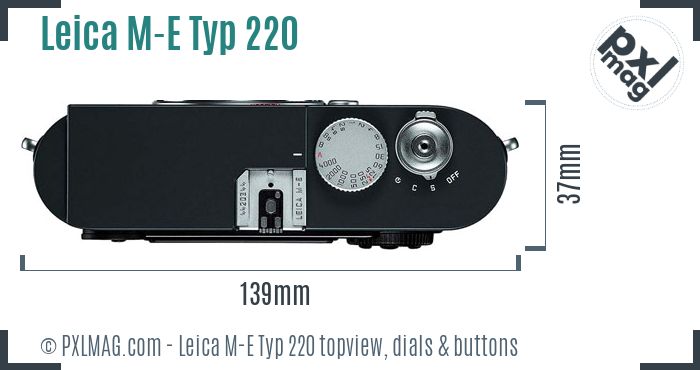 Leica M-E Typ 220 topview buttons dials