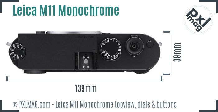 Leica M11 Monochrome topview buttons dials