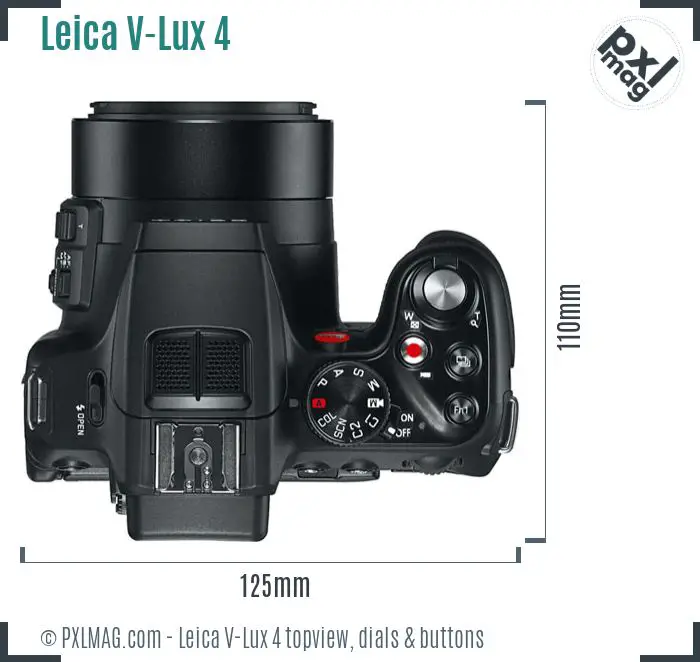 Leica V-Lux 4 topview buttons dials