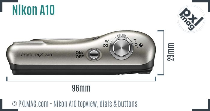 Nikon Coolpix A10 topview buttons dials