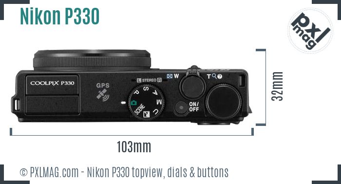Nikon Coolpix P330 topview buttons dials
