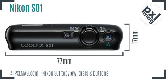 Nikon Coolpix S01 topview buttons dials