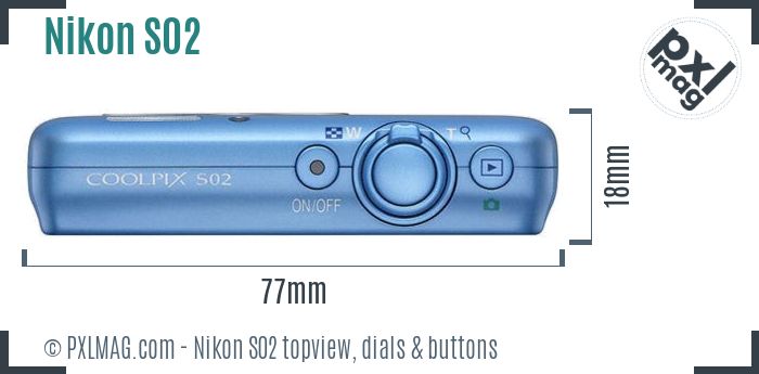 Nikon Coolpix S02 topview buttons dials