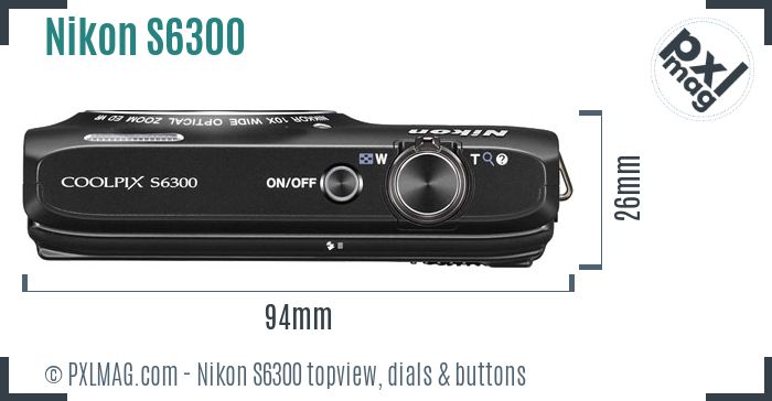 Nikon Coolpix S6300 topview buttons dials