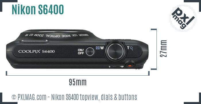 Nikon Coolpix S6400 topview buttons dials