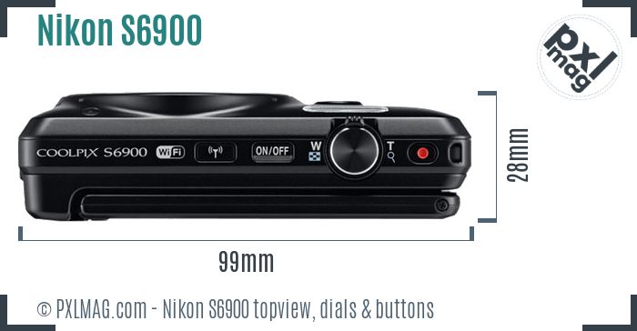 Nikon Coolpix S6900 topview buttons dials