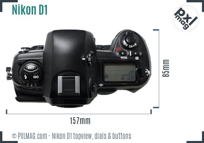 Nikon D1 topview buttons dials