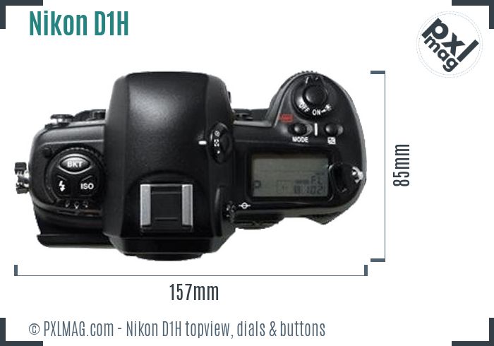 Nikon D1H topview buttons dials
