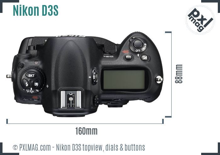 Nikon D3S topview buttons dials